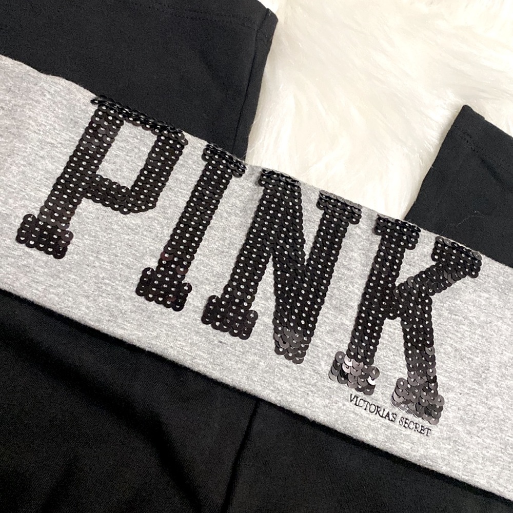 Victoria’s Secret Fold over Pant  Sequin “PINK” NWT Excellent Condition